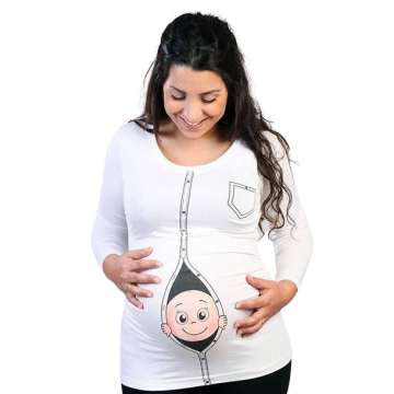 Блуза за бременни със забавна щампа