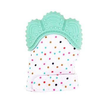 Ръкавичка-чесалка за гризане - зеленa