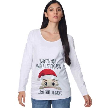 Блуза за бременни с коледна щампа