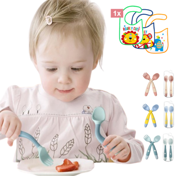 Комплект бебешки прибори - огъваща се лъжичка и виличка